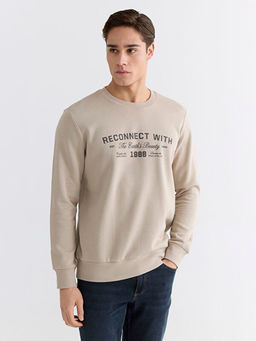 Bisiklet Yaka Erkek Kal?n Sweatshirt