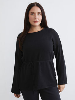 B?y?k Beden Bisiklet Yaka Kad?n Triko Kazak