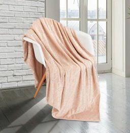 Покрывало-плед Пыльная роза фланель 150*200 см.