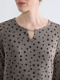 Bisiklet Yaka Desenli Bluz