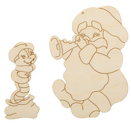 Заготовка для декорирования Mr. Carving ВД-1251 Набор подвесок фанера 0.3 см Дед Мороз со змеей