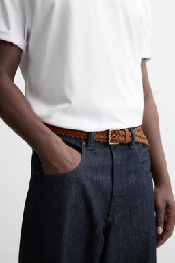 BRAIDED LEATHER BELT - Zara фото 2