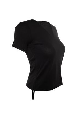 Siyah 100% Pamuk Buzgu Detayl? Basic Bisiklet Yaka Orme T-Shirt TWOSS21TS0131