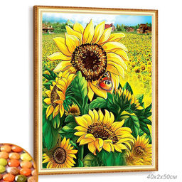 Алмазная мозаика на подрамнике 40х50 Подсолнух / YSG3845 /уп 30/полное заполнение