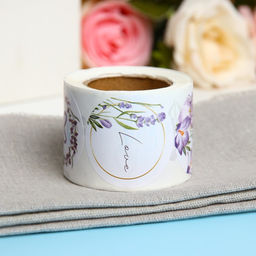 Наклейки для цветов и подарков Лаванда, 4.4?4.4 см, 252 шт.