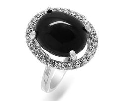Кольцо из серебра агат, км007ч