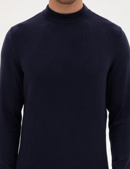 Lacivert Slim Fit _eyrek Yaka Triko Kazak - Pierre cardin фото 6