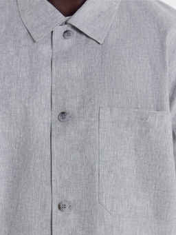 Рубашка мужская серая с коротким рукавом двухцветный серый 111887 - Mark formelle фото 5