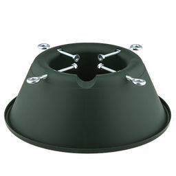 Подставка для новогодней елки "Финская" макс. высота дерева 2м, размер ствола 4-15см, чаша для воды 2л, д7-37,5см, h14см, вес 0,73кг, пластик, крепеж металл, цвет зеленый (Китай)