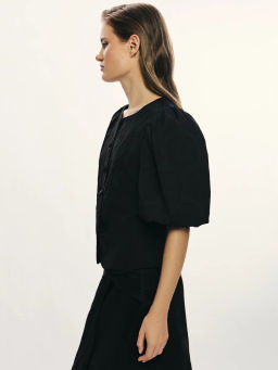 Топ с рукавами-буфами из жаккарда / Zarina