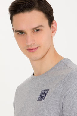 U. S. Polo Assn Мужская серая меланжевая футболка с круглым вырезом - U.s. polo assn фото 2