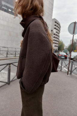 SOFT JACKET WITH LEATHER EFFECT TRIMS - Zara фото 4