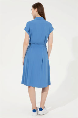 Женское синее тканое платье - U.s. polo assn фото 9