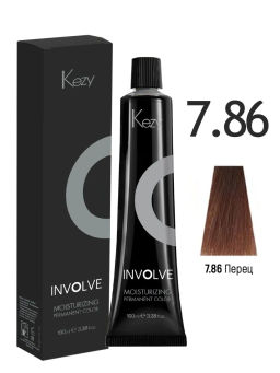7.86 Стойкая крем-краска Блондин бежево-красный Перец 100 мл Kezy Involve color