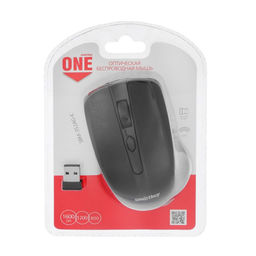 Мышь Smartbuy ONE 352, беспроводная, оптическая, 1600 dpi, 2xAAA (не в комплекте), чёрная