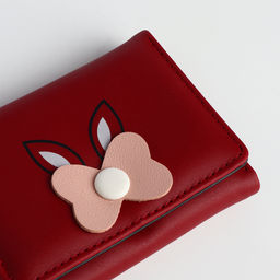 Кошелёк на кнопке, красный