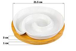 Менажница 21,5*21,5*4 см Улитка цельная на дерев. подставке - Elan gallery фото 3