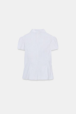 CAMISA POPEL?N RAYAS / Gris / Beige - Zara фото 8