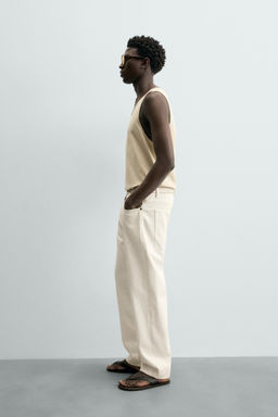 CAMISETA TANK REGULAR FIT MEDIUM WEIGHT / Beige claro - Zara фото 4