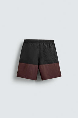 COLOUR BLOCK LONG SWIMMING TRUNKS - Zara фото 7