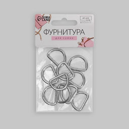 Цена за 3 шт. Полукольца для сумок, d = 20 мм, толщина - 3 мм, 10 шт, цвет серебряный - Арт узор фото 4