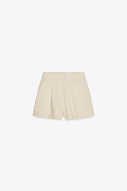 HIGH-WAIST LINEN BLEND BERMUDA SHORTS - Zara фото 18