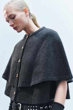 KNIT CAPE JACKET