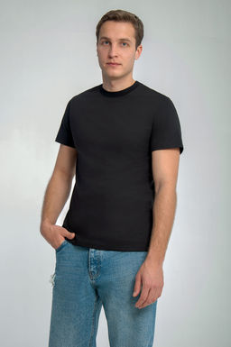 Арт. 61112/8 Футболка мужская 48-58 (6 шт) Цвет:черный