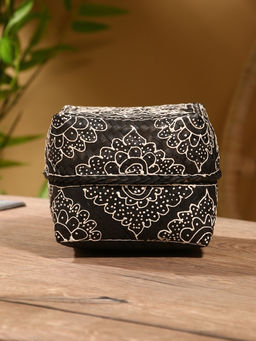 Корзинка плетёная «Бонтанг», 16×16×12 см, бамбук, тёмная