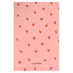 Блокнот, 120х185 мм, 32 л, арт. 72159 СЕРДЕЧКИ НА РОЗОВОМ / Блок - белый офсет 65 г/м?, клетка, мягкий переплёт (2 скобы), матовая ламинация,