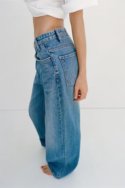 HIGH-WAIST WIDE-LEG TRF JEANS - Zara фото 41