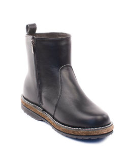 Ботинки женские на войлочной подошве, кожа, овчина, молния.