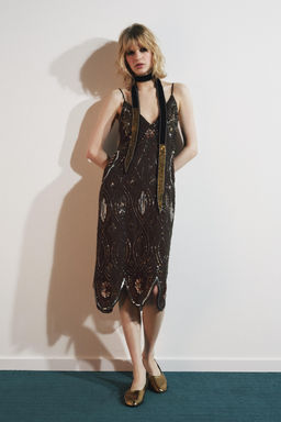 GEORGETTE SEQUIN BEAD DRESS