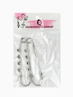 Булавка для подвесок PO-065 №03, (набор 2 шт.) 70?20?7 мм, серебра