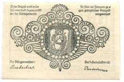 Банкнота 10 геллеров 1920 года Австрия Санкт-Файт-им-Понгау (нотгельд)