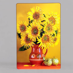 Картина акрил «Подсолнухи в вазе», 60×39.5 см