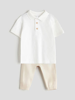 Polo Yaka Erkek Bebek G?mlek ve Pantolon 2li