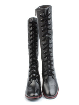 02-BA100-1 BLACK Сапоги зимние женские (натуральная кожа, натуральный мех)