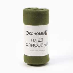 Плед флисовый «Экономь и Я», 150×130 см, 160 г/м², зелёный