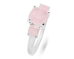 Кольцо из серебра розовый кварц, МЦВ169