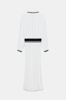 VESTIDO MIDI COMBINADO PLISADO / Blanco - Zara фото 10