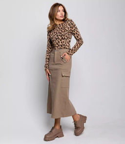 Джинсовая юбка #КТ9468, темно-бежевый