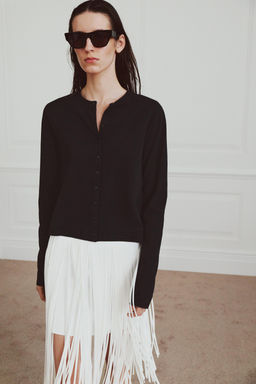CAMISETA ALGOD?N 100% BOTONES / Negro - Zara фото 2