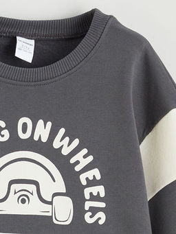 Bask?l? Erkek ?ocuk Sweatshirt