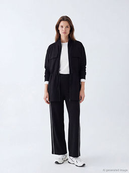 Dik Yaka Soft Touch Kad?n Fermuarl? Sweatshirt