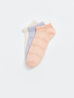 Kendinden Desenli Kad?n Patik ?orap 3l?