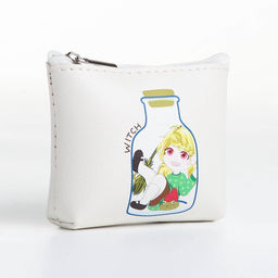 Кошелёк детский Аниме girl, монетница, на молнии, с рисунком, белый