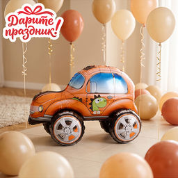 Интерьерное украшение Фигура-шар "Машинка" (цвет красный) 38см