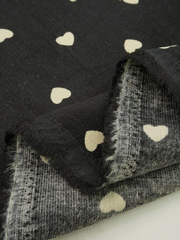 Микровельвет Молочные сердечки цв.черный, СОРТ2, ш.1.45м, хлопок-100%, 140гр/м.кв - Купава фото 6