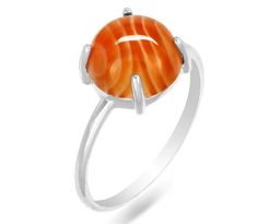 Кольцо из серебра сердолик, СПН4118